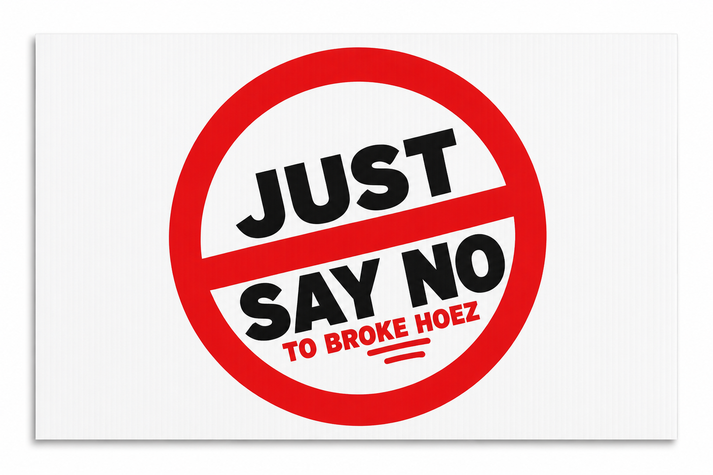 Just No Protest Sign