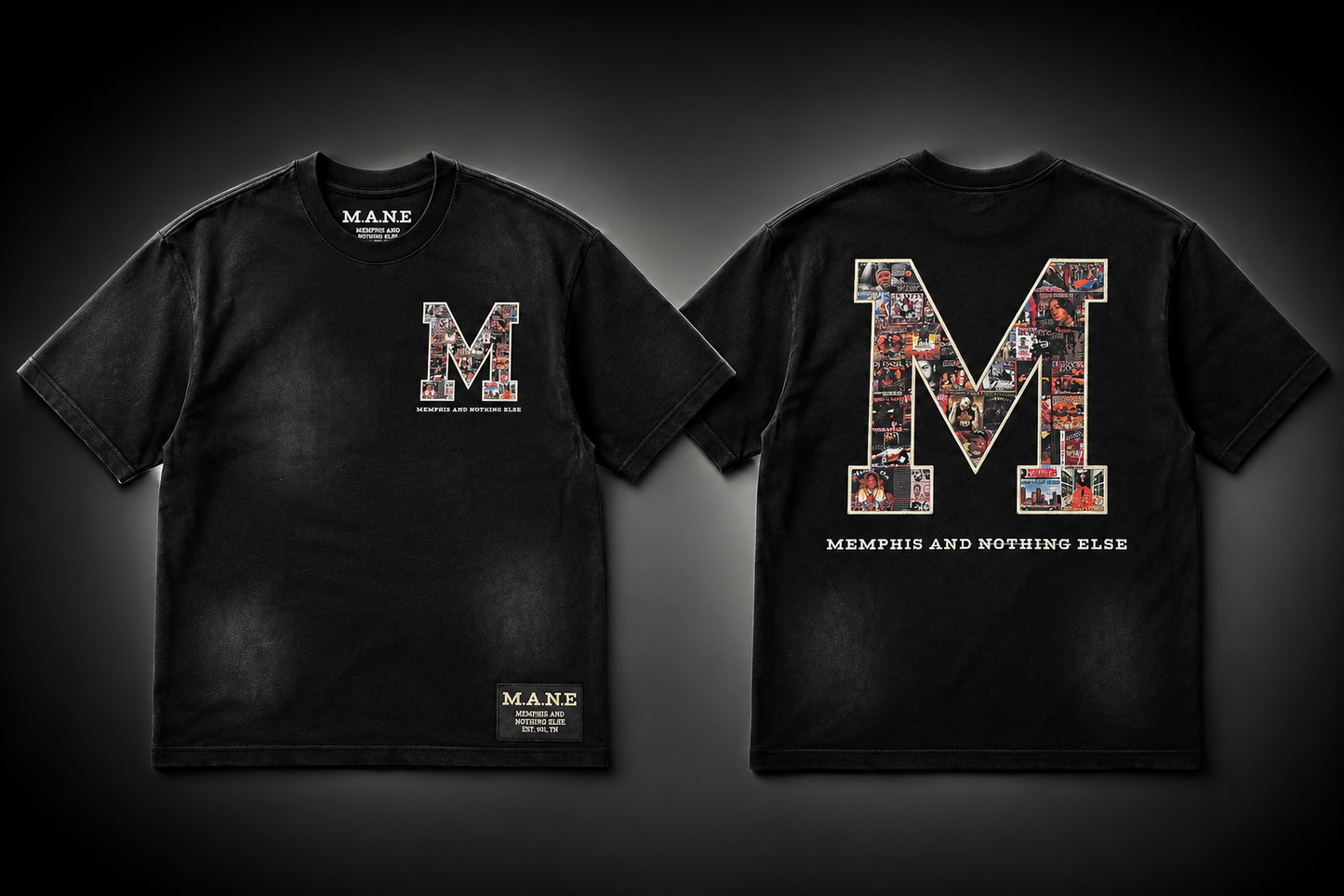 M.A.N.E. Memphis Collage Premium Ash-Wash Tee